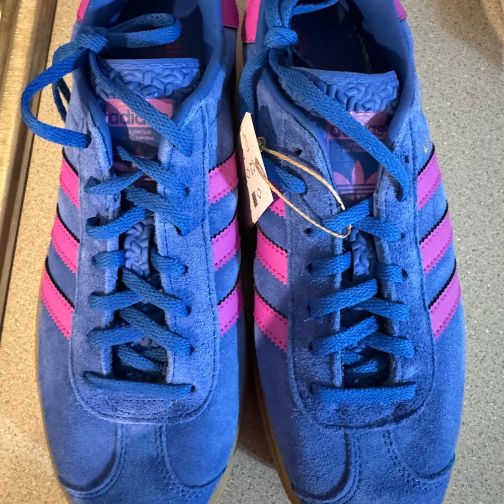 Adidas Gazelle Bold Blue and Pink Shoes